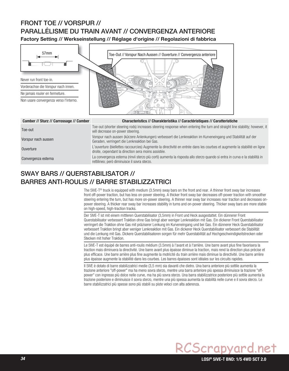 Team Losi - 5ive-T 2.0 SCT - Manual - Page 34