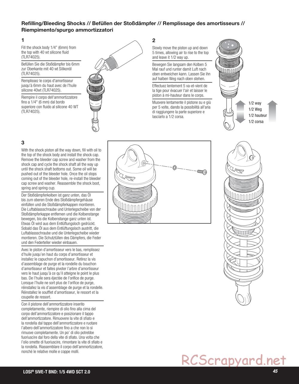 Team Losi - 5ive-T 2.0 SCT - Manual - Page 45