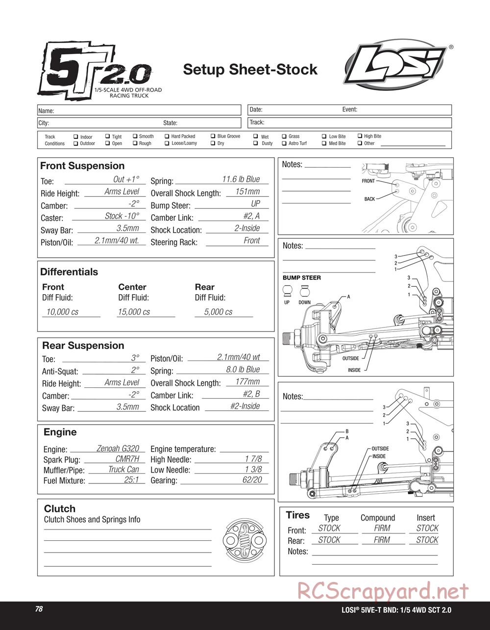 Team Losi - 5ive-T 2.0 SCT - Manual - Page 78
