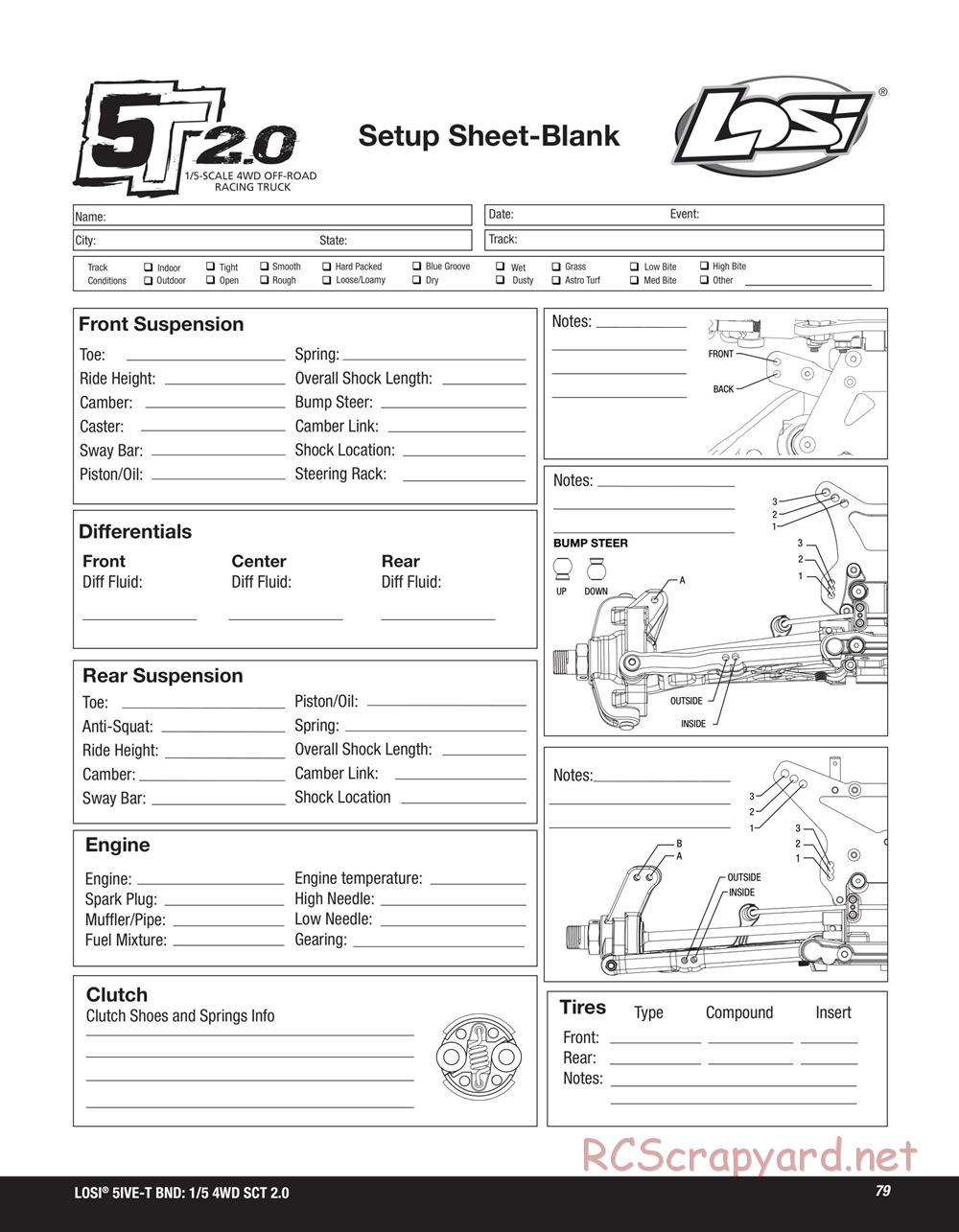 Team Losi - 5ive-T 2.0 SCT - Manual - Page 79