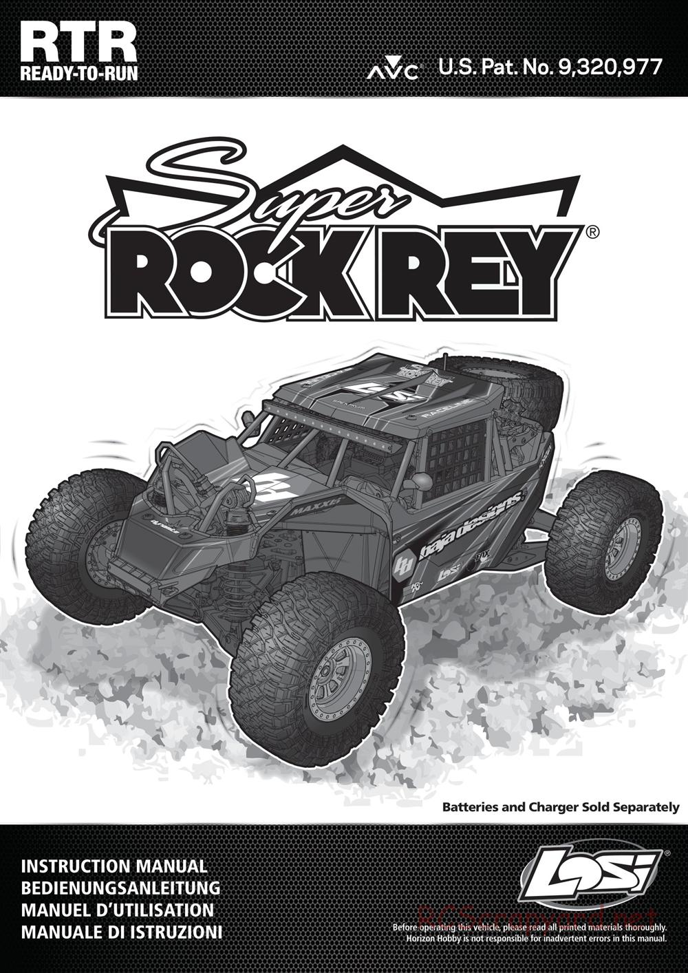 Team Losi - Super Rock Rey - Manual - Page 1