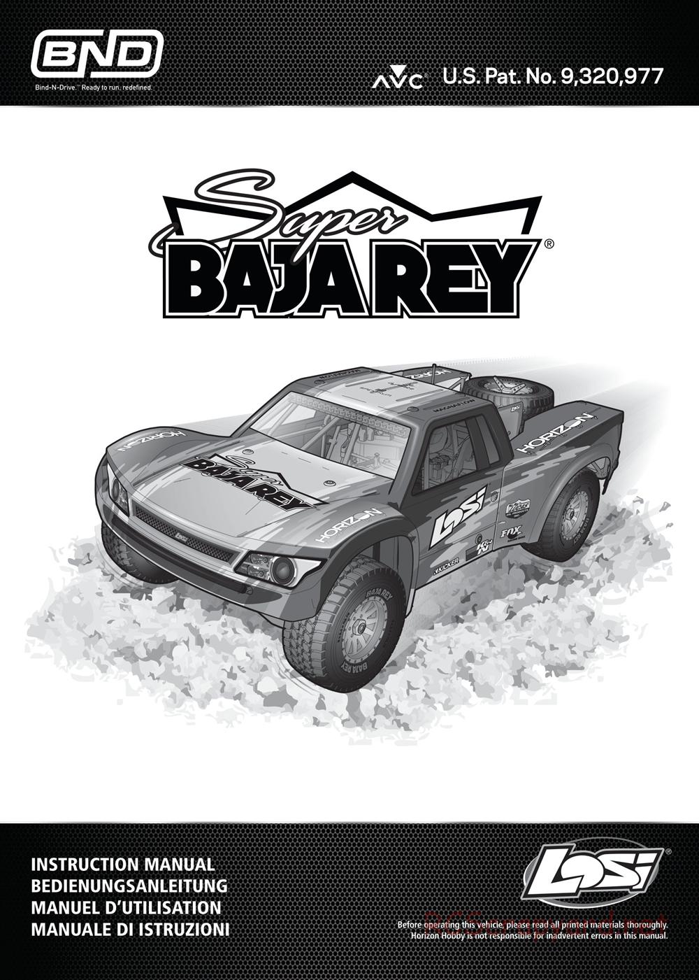 Team Losi - Super Rock Rey BND - Manual - Page 1