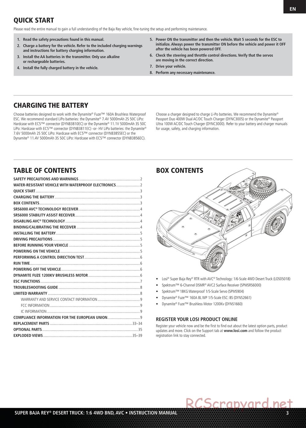 Team Losi - Super Rock Rey BND - Manual - Page 3