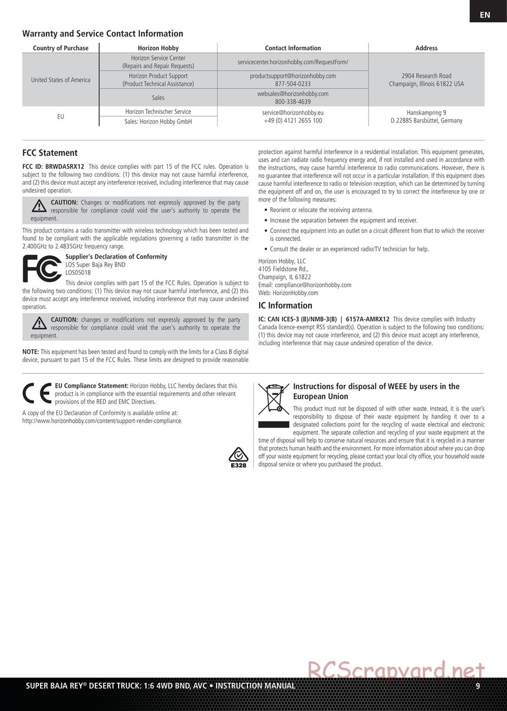 Team Losi - Super Rock Rey BND - Manual - Page 9