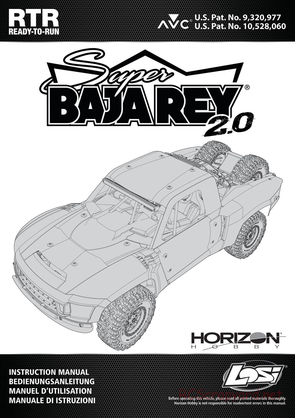 Team Losi - Super Baja Rey 2.0 Desert Truck - Manual - Page 1