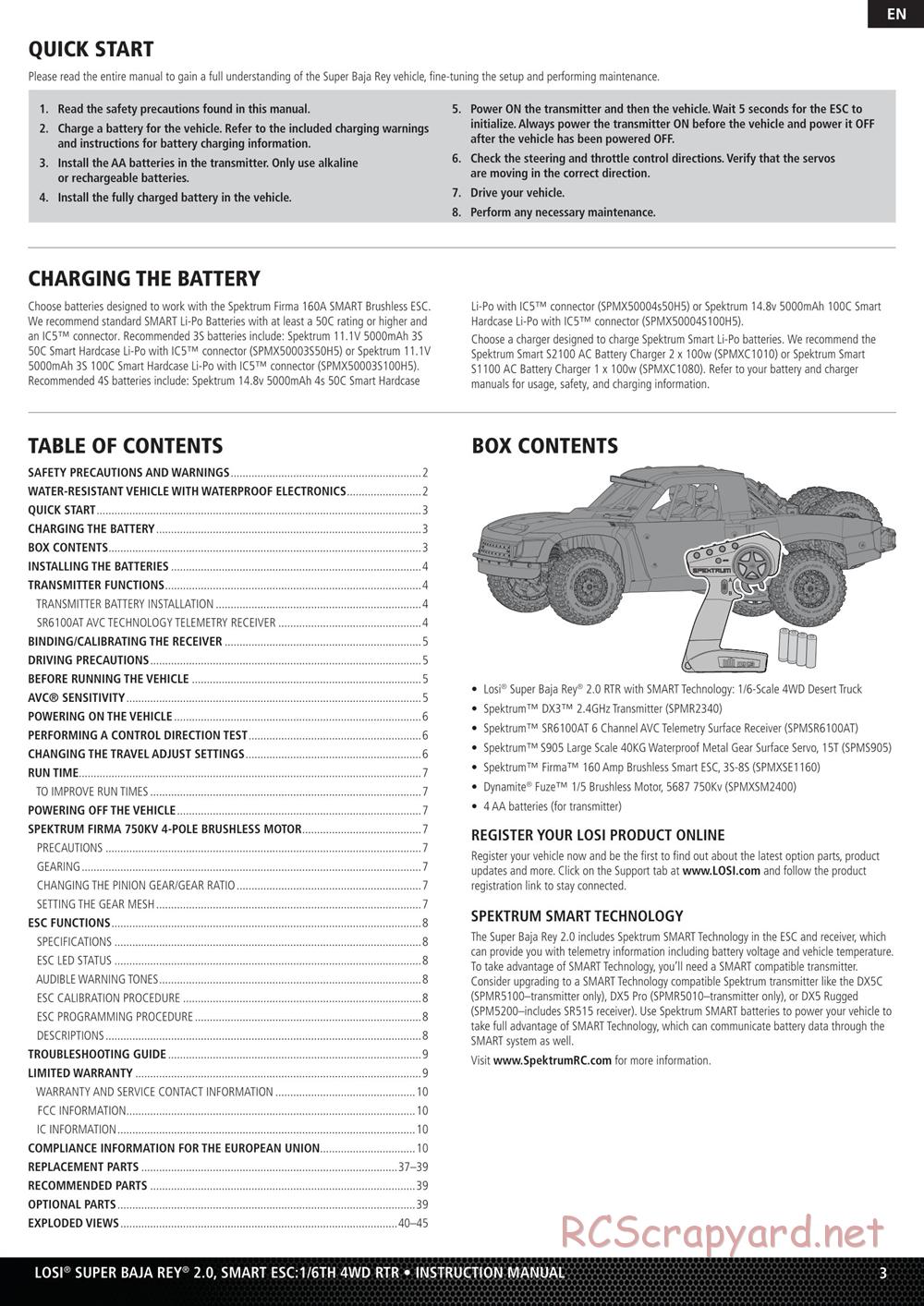 Team Losi - Super Baja Rey 2.0 Desert Truck - Manual - Page 3