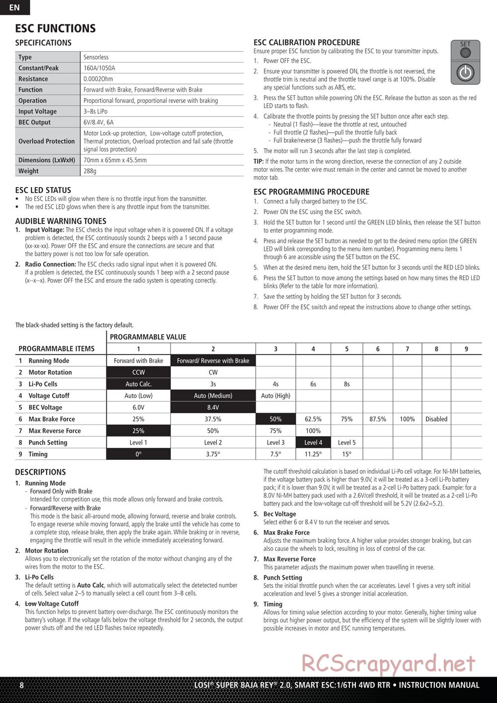 Team Losi - Super Baja Rey 2.0 Desert Truck - Manual - Page 8