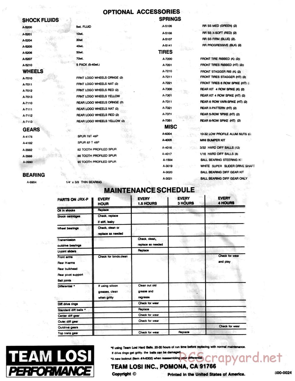 Team Losi - JRX Pro - Manual - Page 36