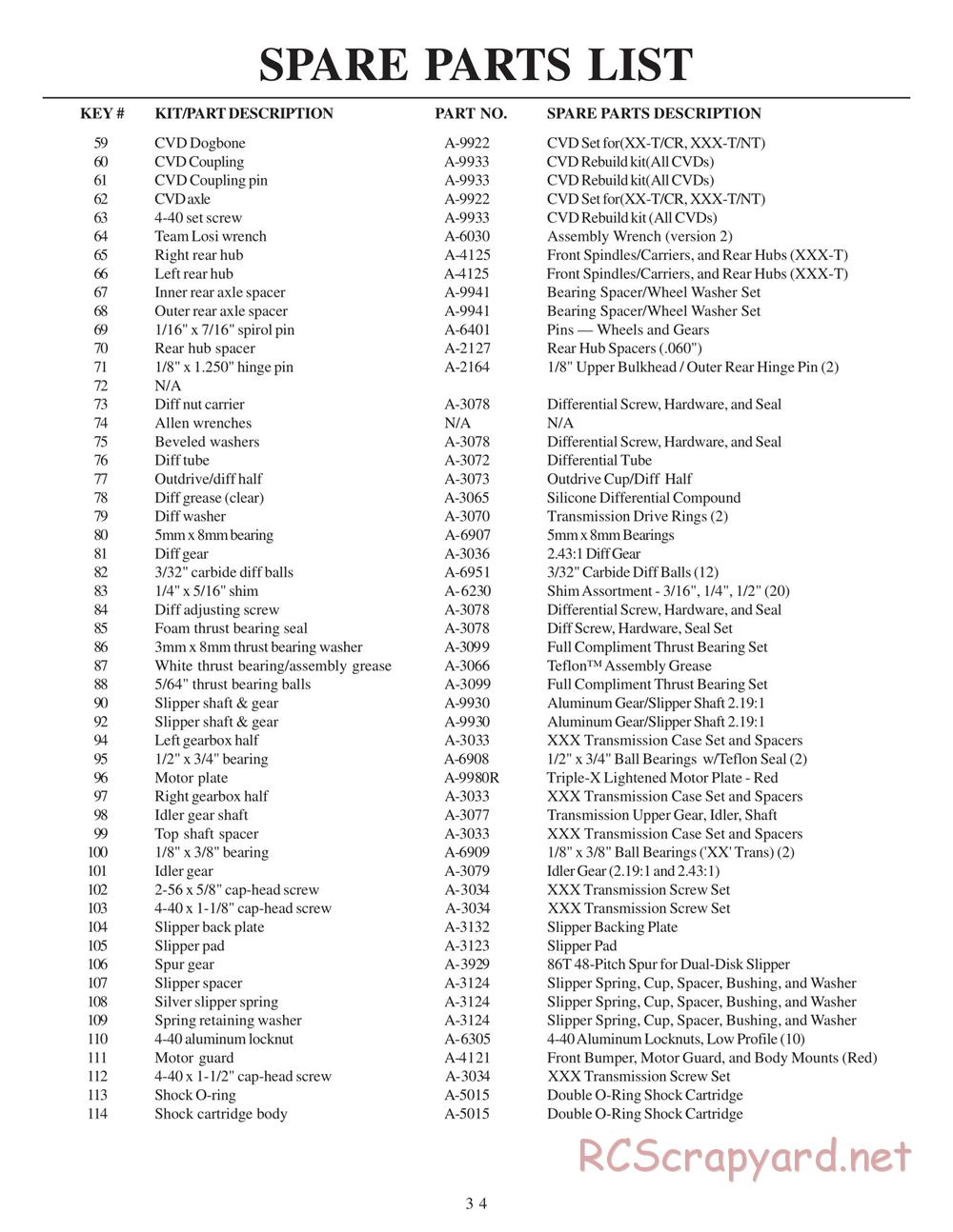 Team Losi - XXX-T Matt Francis Edition - Manual - Page 38