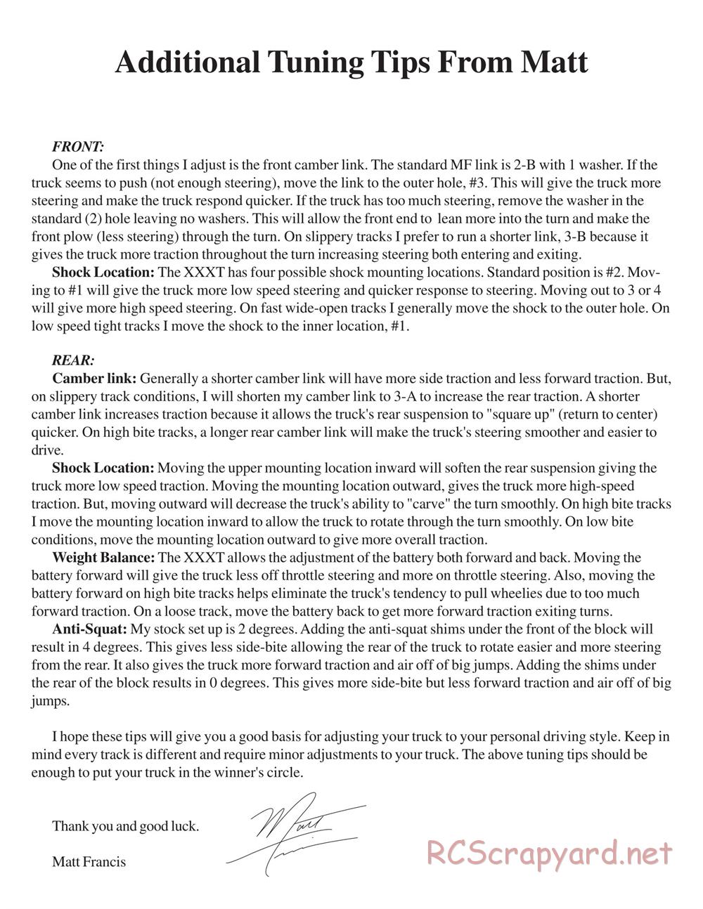 Team Losi - XXX-T Matt Francis Edition - Manual - Page 40