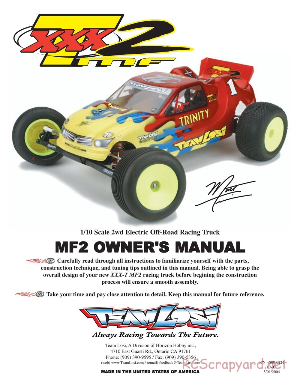 Team Losi - XXX-T MF2 - Manual - Page 4