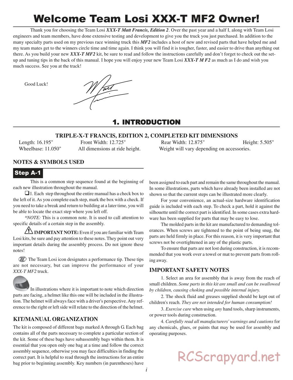 Team Losi - XXX-T MF2 - Manual - Page 5