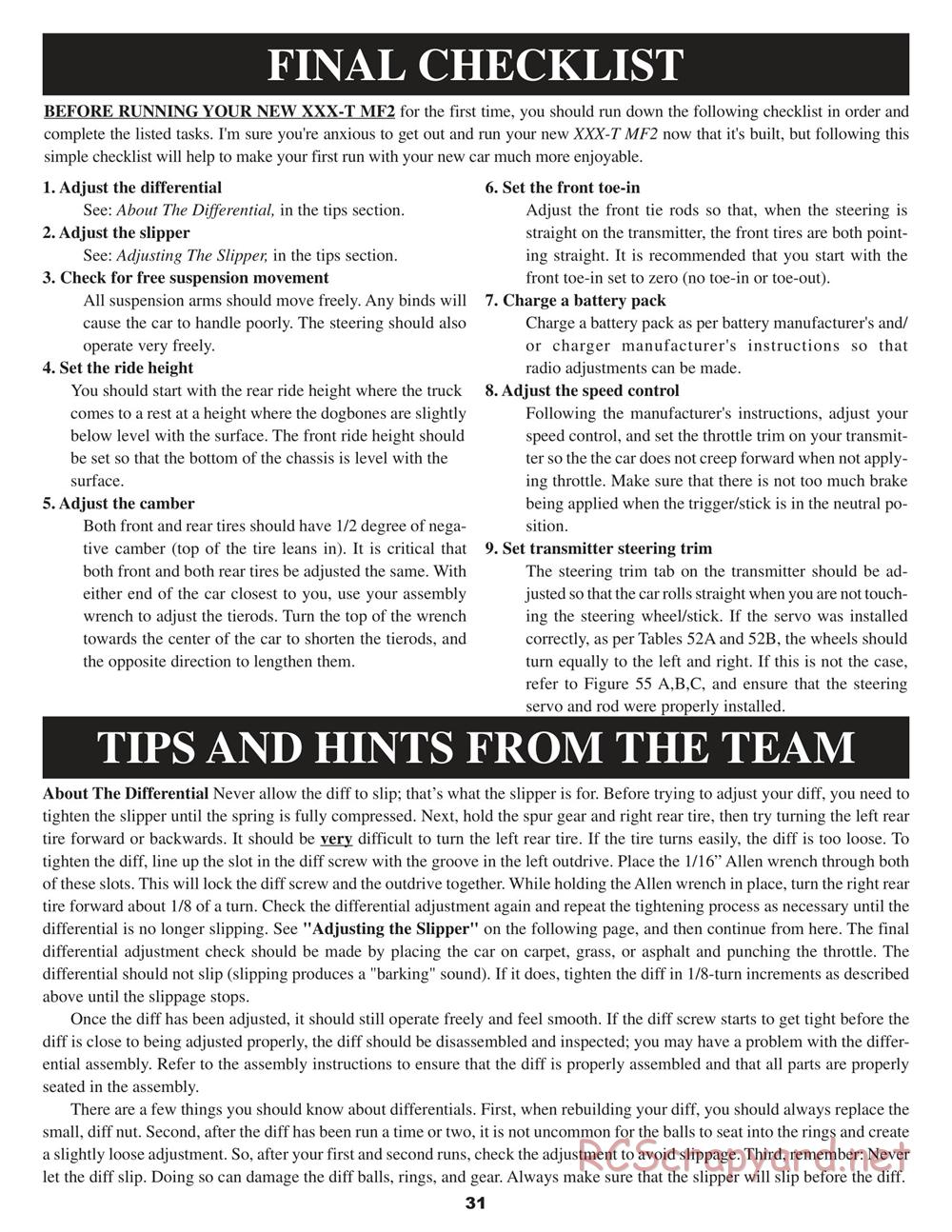 Team Losi - XXX-T MF2 - Manual - Page 37