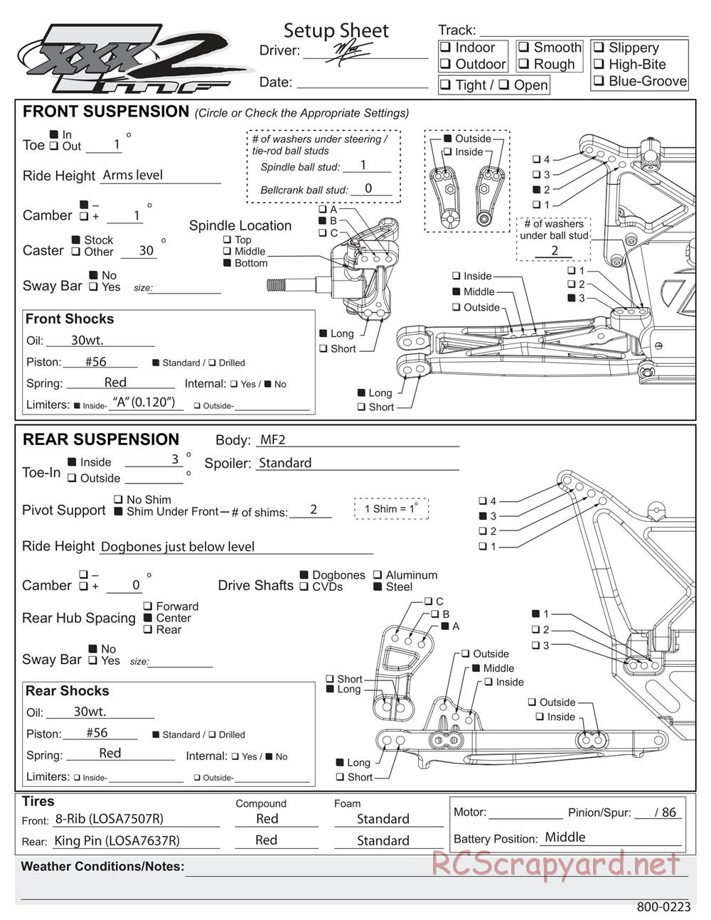 Team Losi - XXX-T MF2 - Manual - Page 45