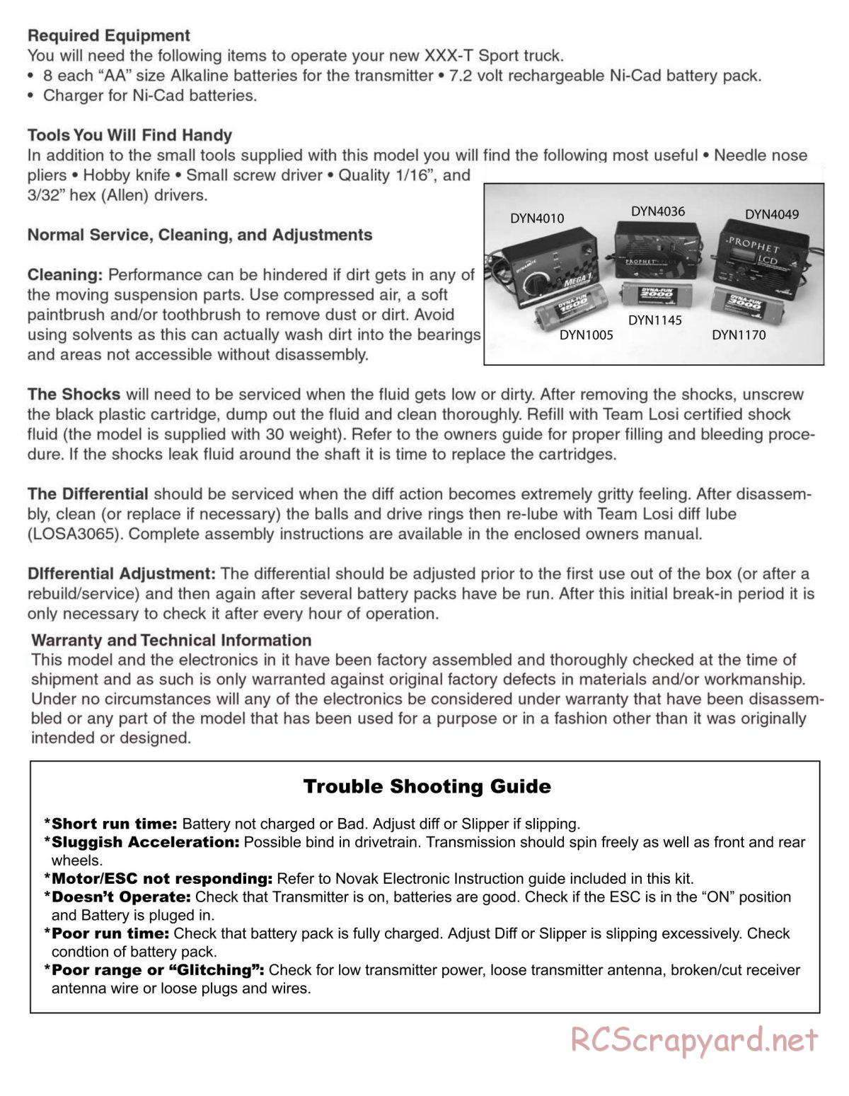 Team Losi - XXX-T Sport Brushless - Manual - Page 2