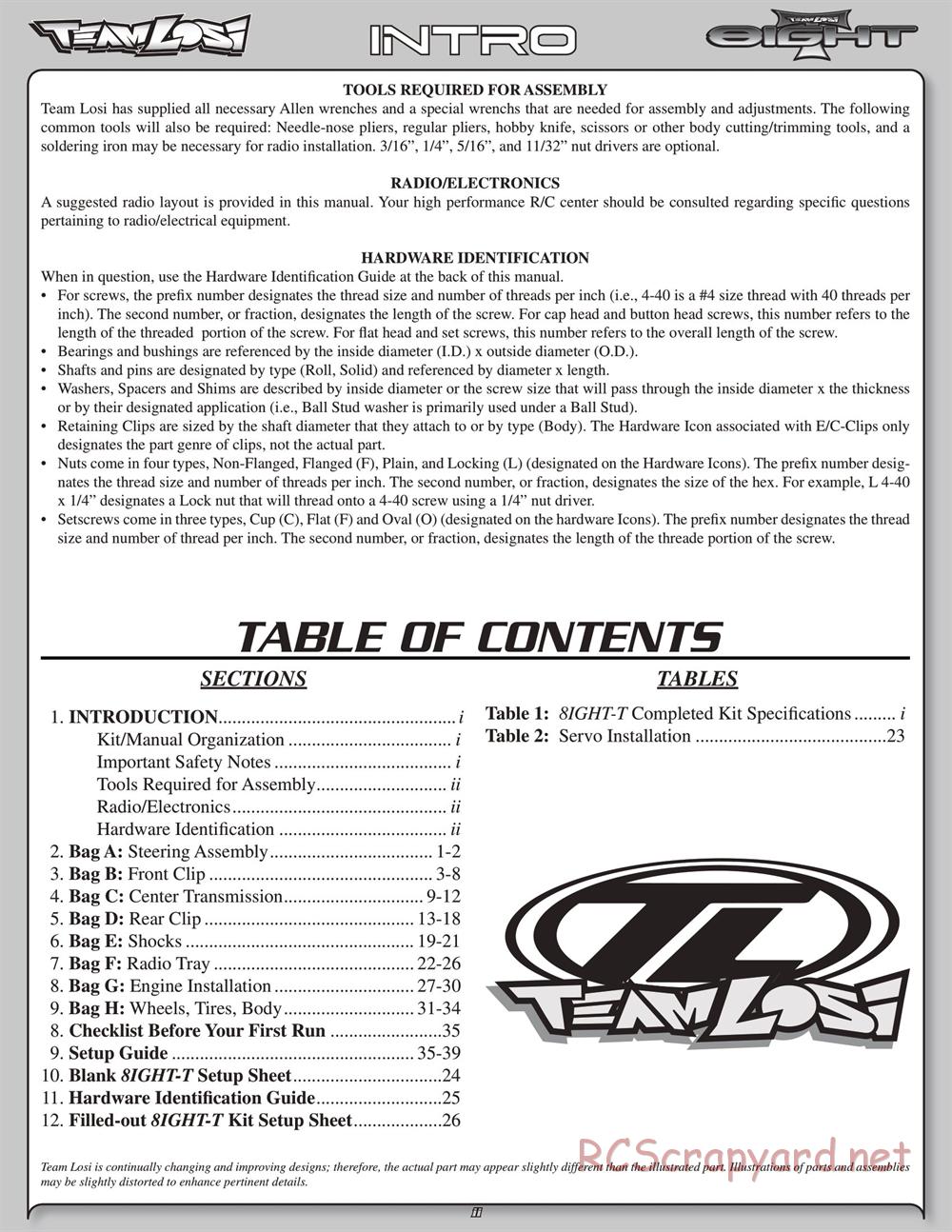 Team Losi - 8ight-T Race Roller - Manual - Page 3