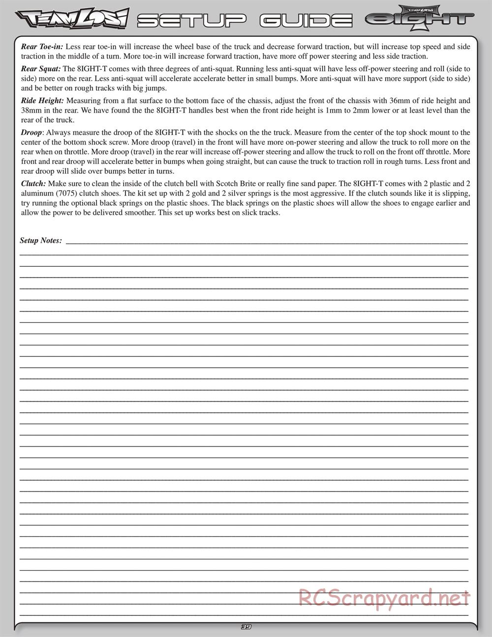 Team Losi - 8ight-T Race Roller - Manual - Page 43