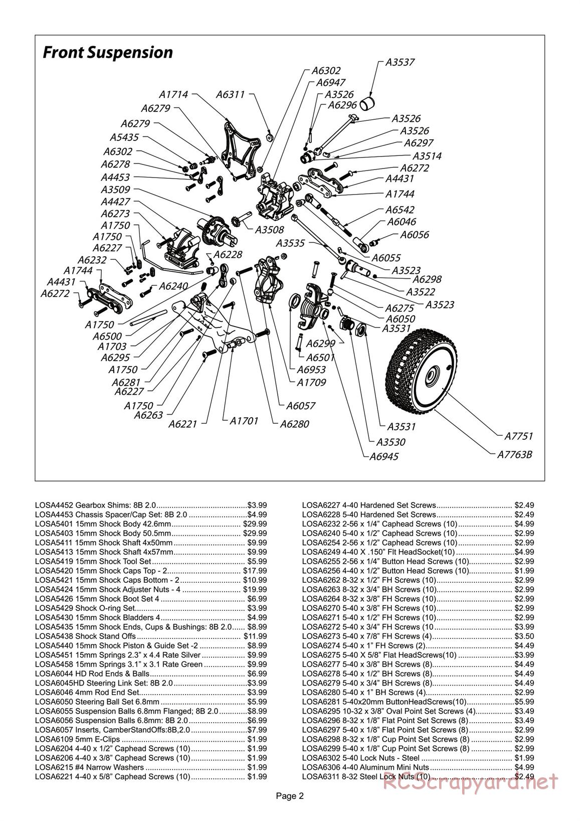 Team Losi - 8ight 2.0 - Manual - Page 2