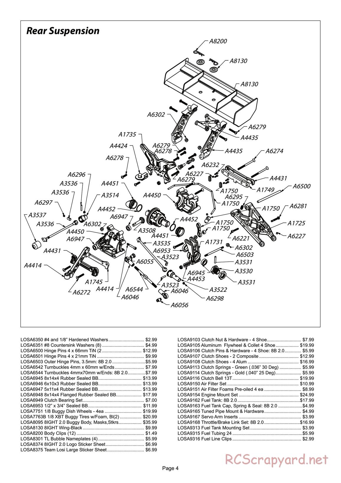 Team Losi - 8ight 2.0 - Manual - Page 4