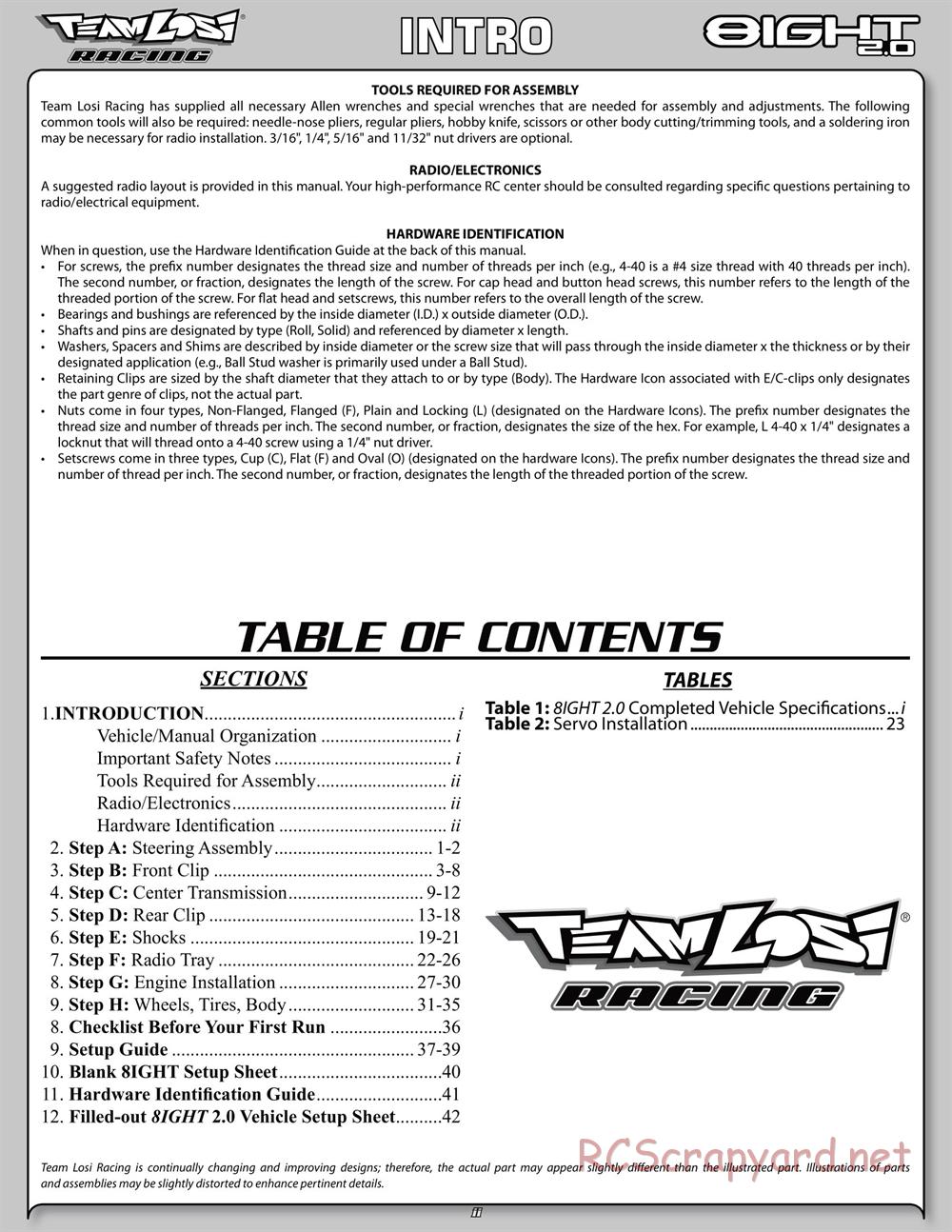 Team Losi - 8ight 2.0 - Manual - Page 7
