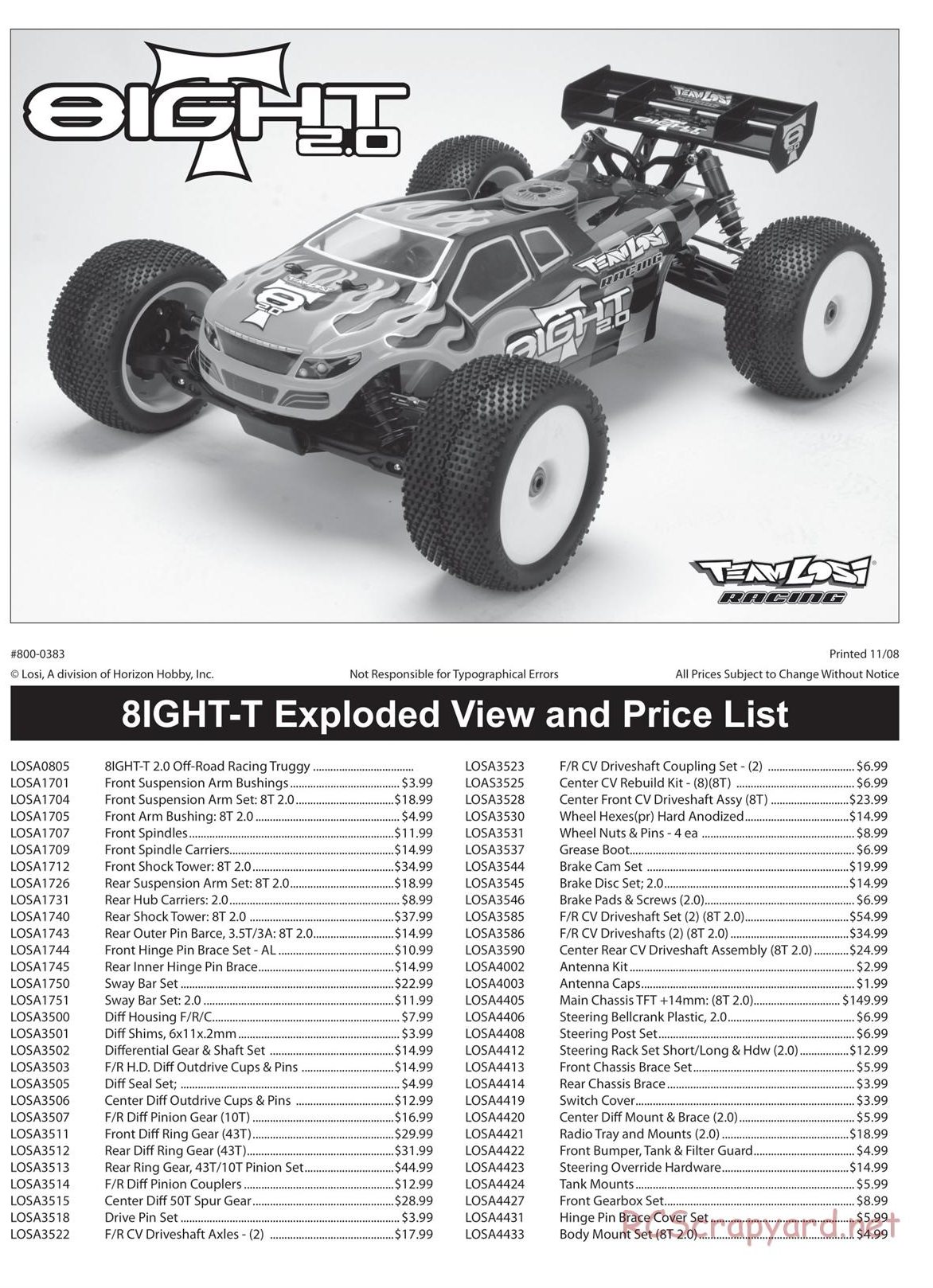 Team Losi - 8ight-T 2.0 Race Roller - Manual - Page 1