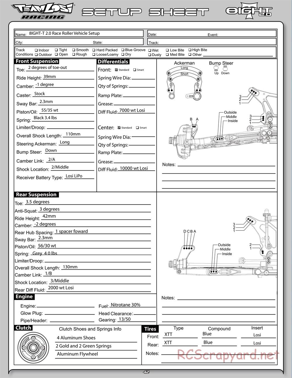 Team Losi - 8ight-T 2.0 Race Roller - Manual - Page 1