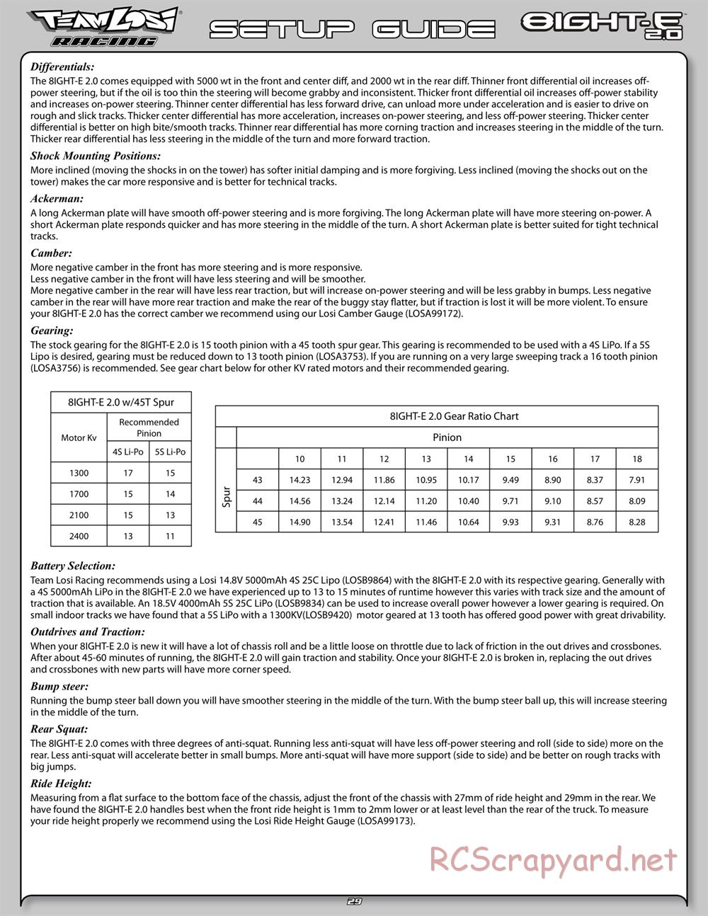 Team Losi - 8ight-E 2.0 Race Roller - Manual - Page 36