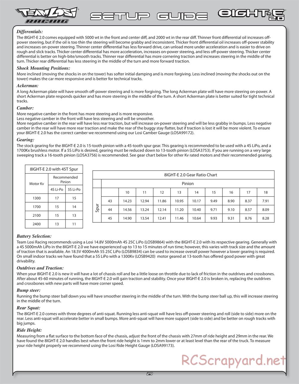 Team Losi - 8ight-E 2.0 Race Roller - Manual - Page 32