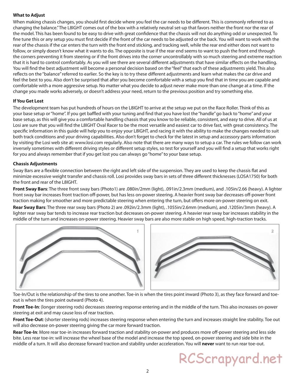 Team Losi - L8ight - Race Roller - Manual - Page 2