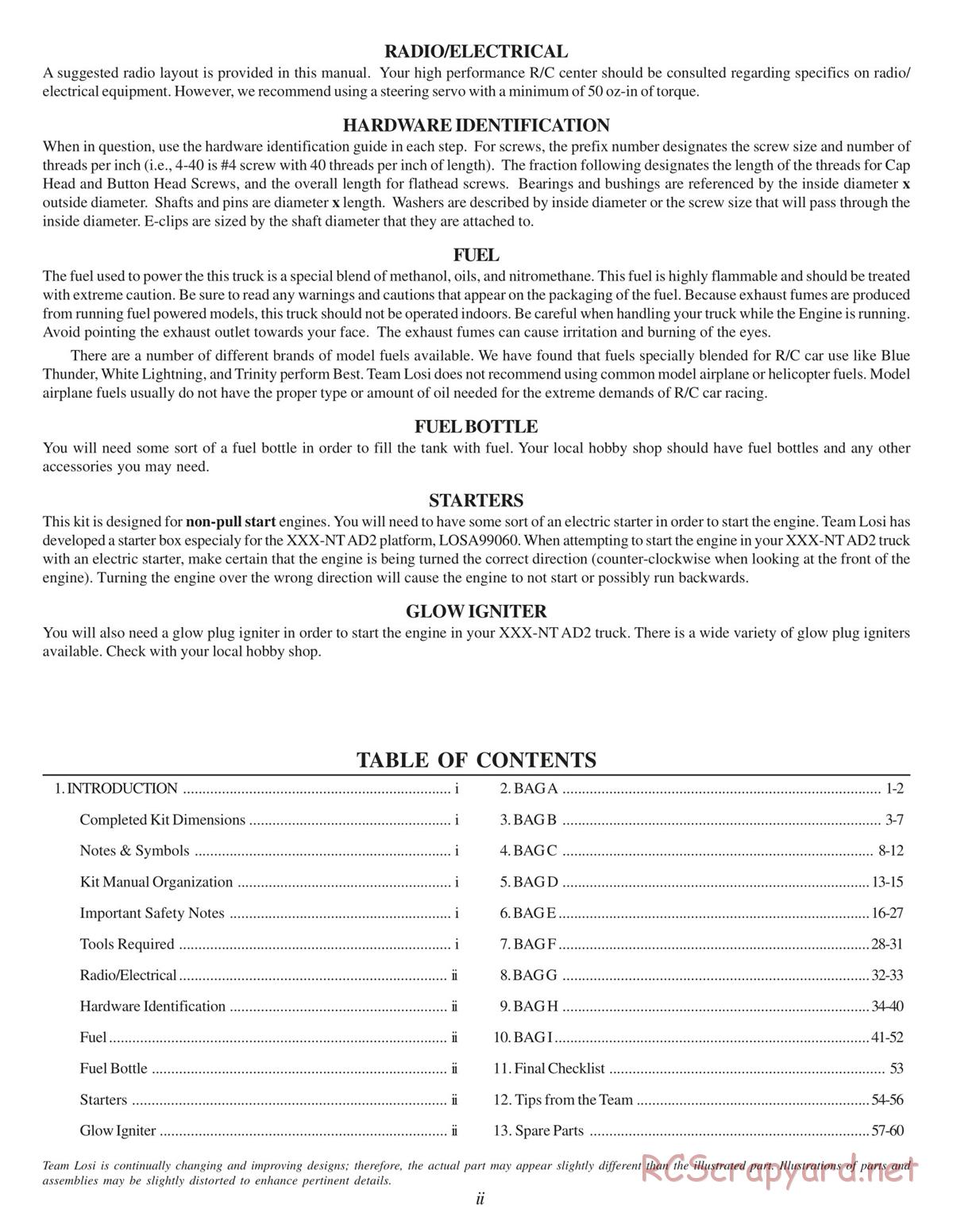 Team Losi - XXX NT AD2 - Manual - Page 3