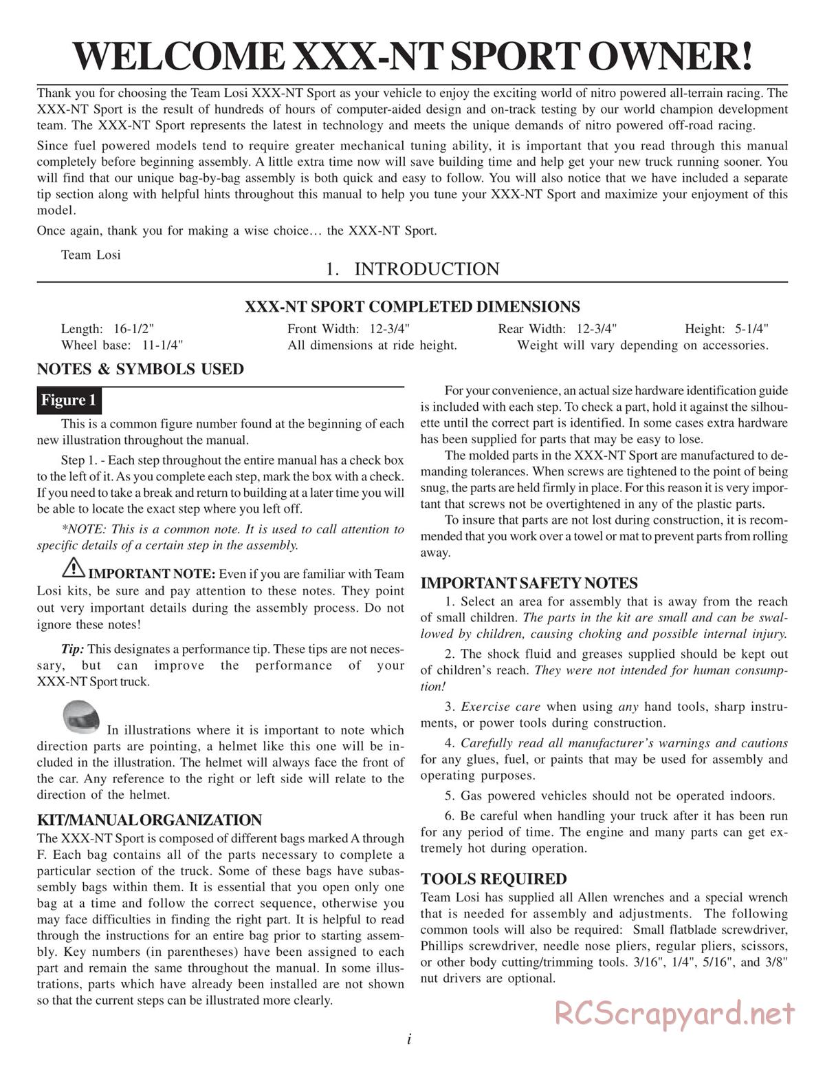 Team Losi - XXX-NT Sport - Manual - Page 2