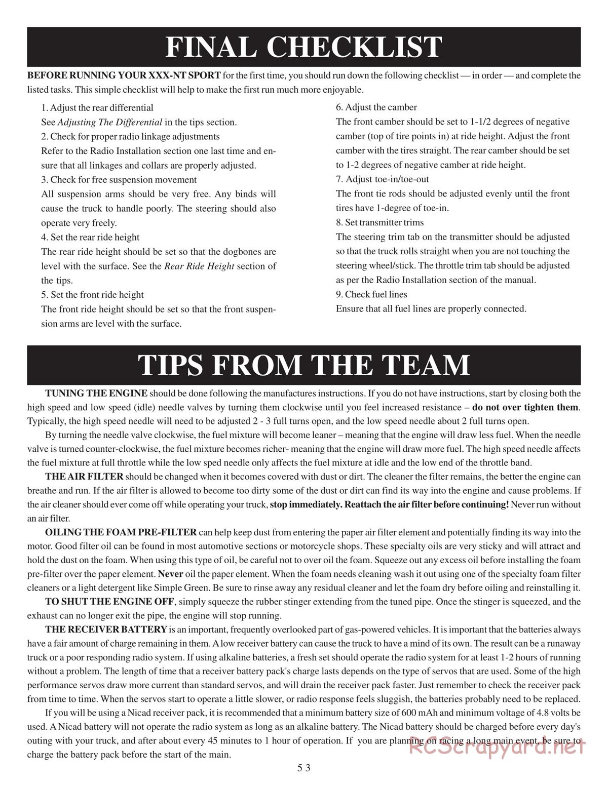 Team Losi - XXX-NT Sport - Manual - Page 56