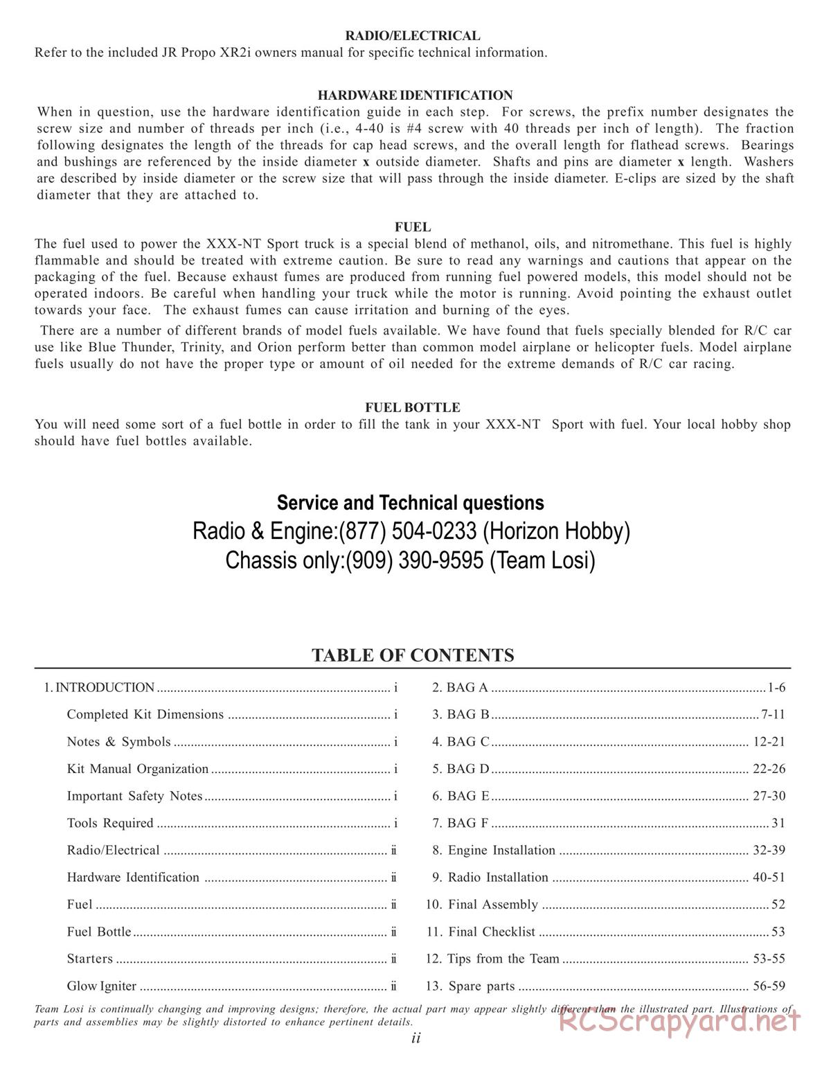 Team Losi - XXX-NT Sport RTR II - Manual - Page 3