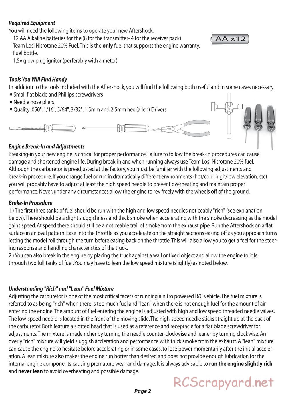 Team Losi - Aftershock - Manual - Page 3