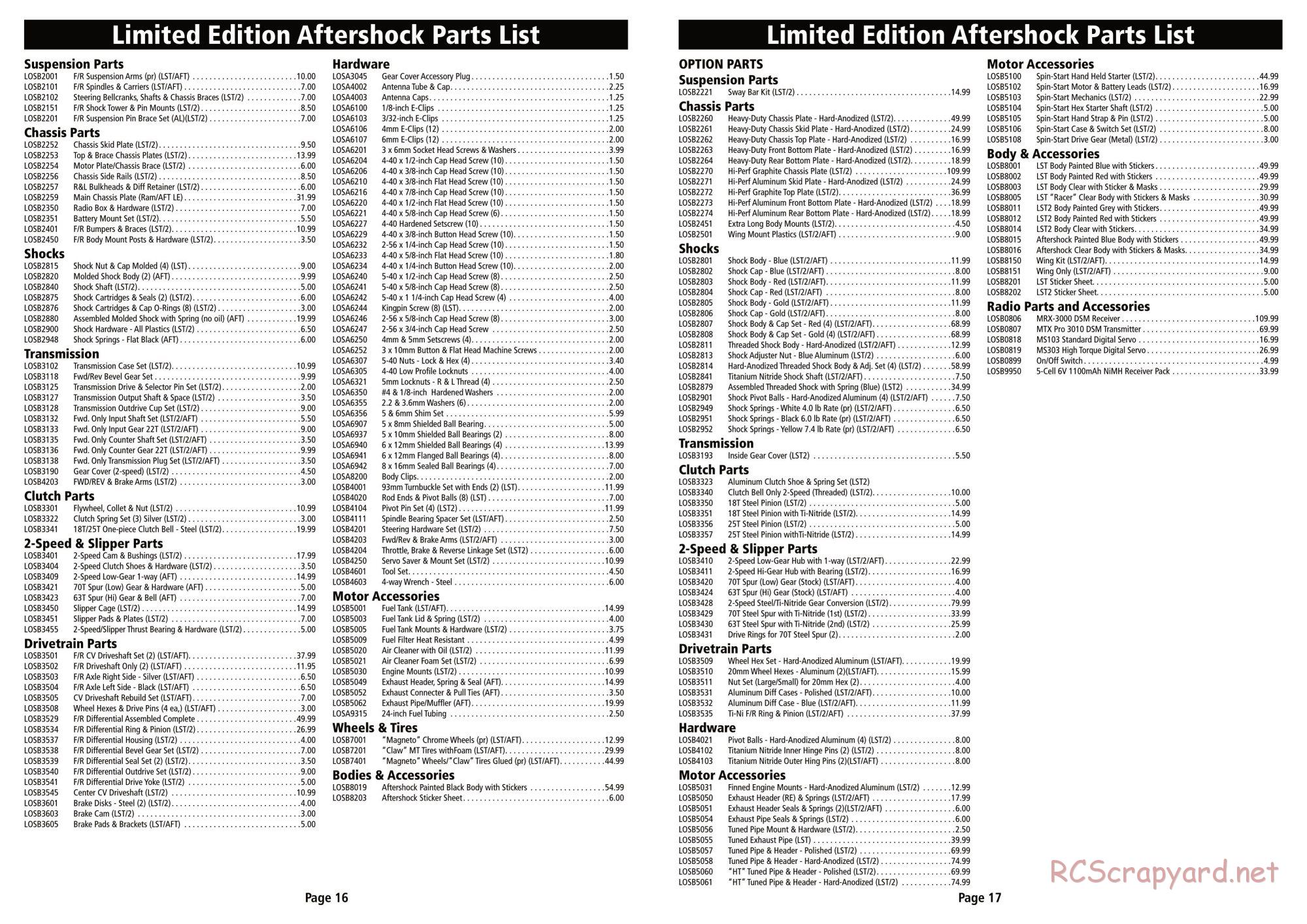 Team Losi - Limited Edition Aftershock - Manual - Page 9