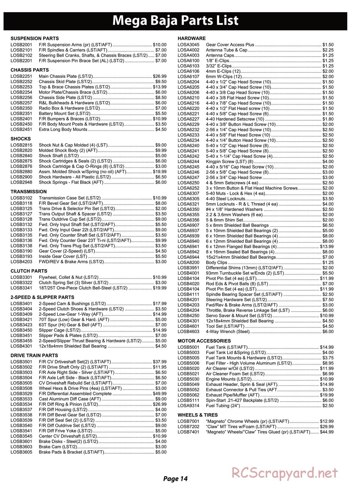 Team Losi - Mega Baja - Manual - Page 2