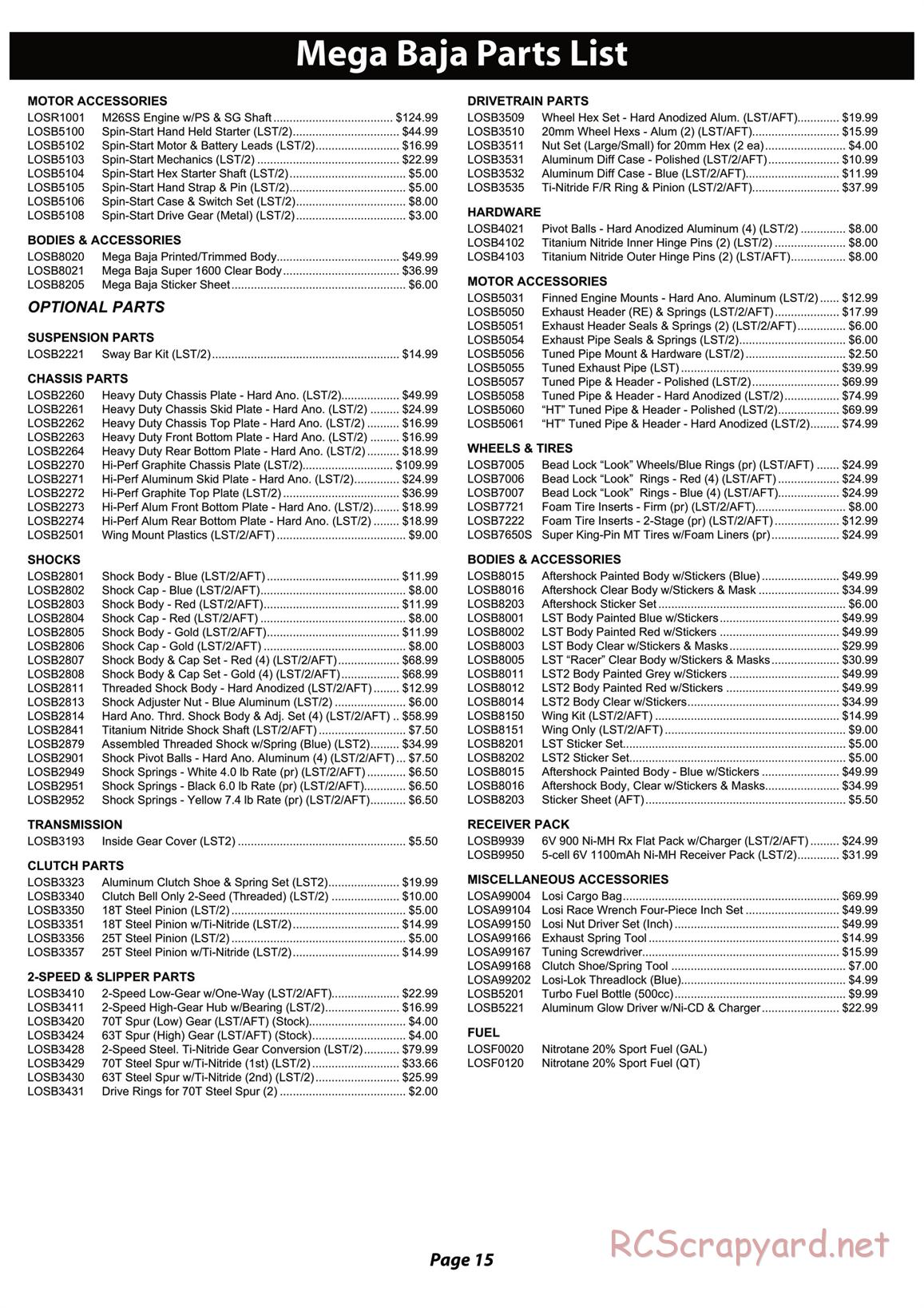 Team Losi - Mega Baja - Manual - Page 3