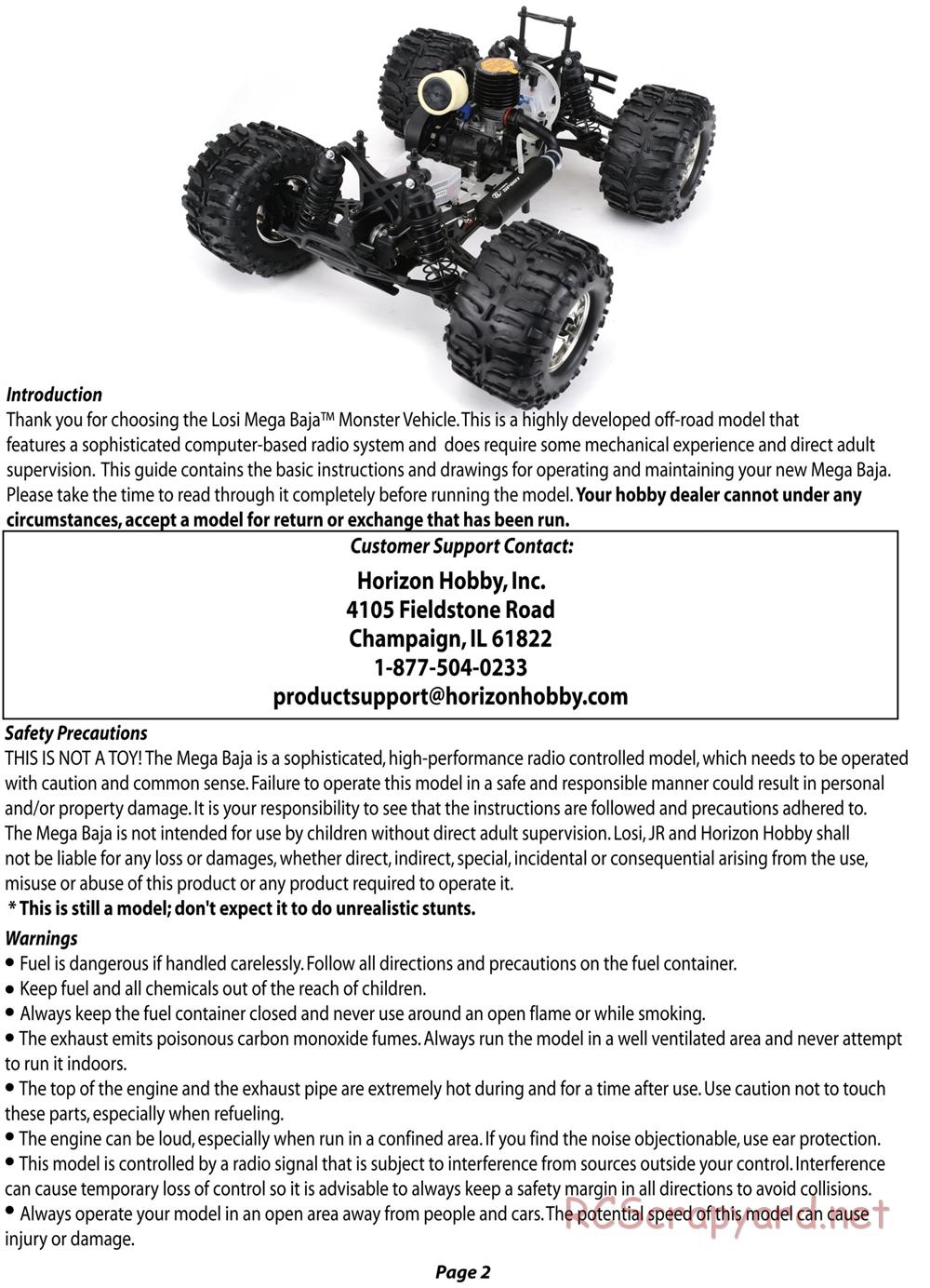 Team Losi - Mega Baja - Manual - Page 2