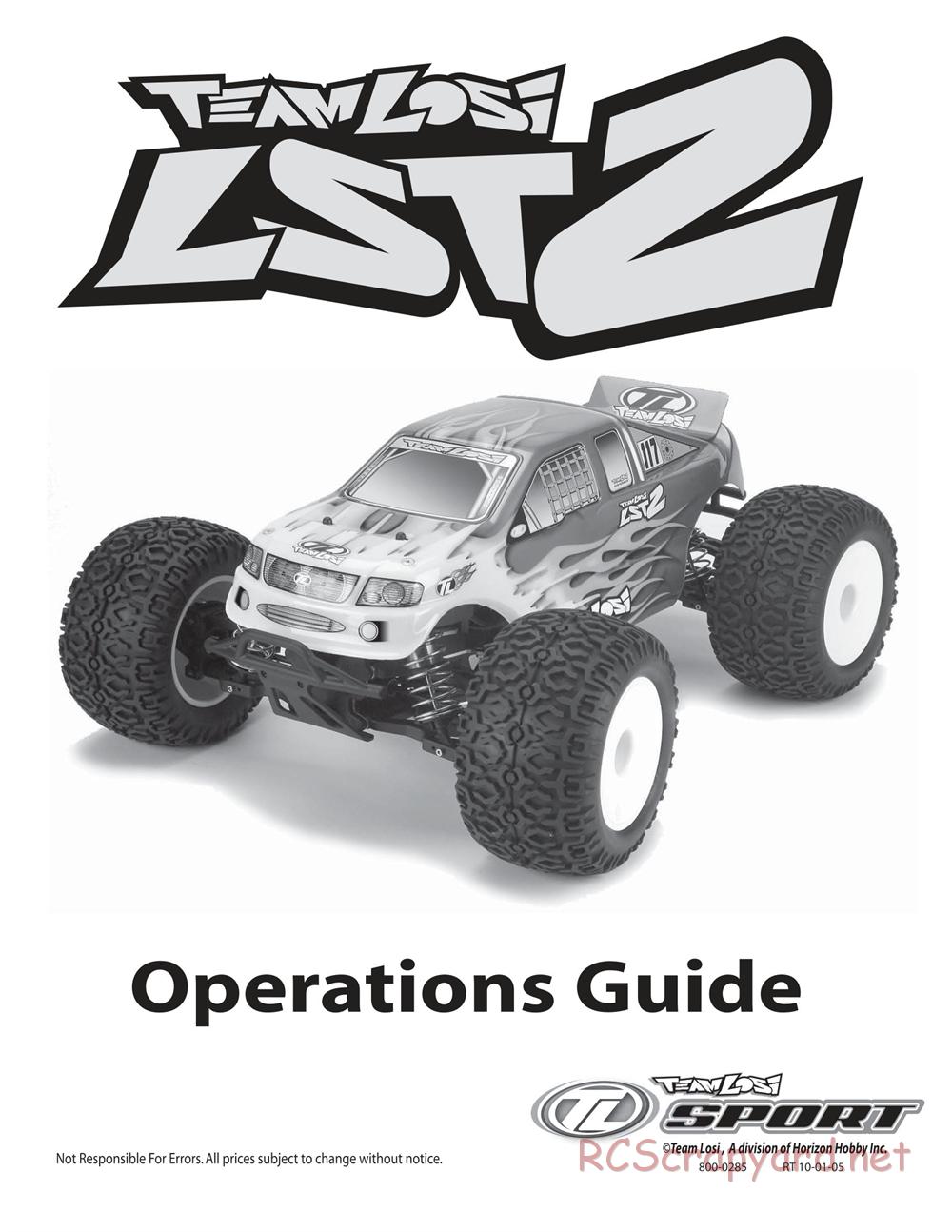 Team Losi - LST2 - Manual - Page 1