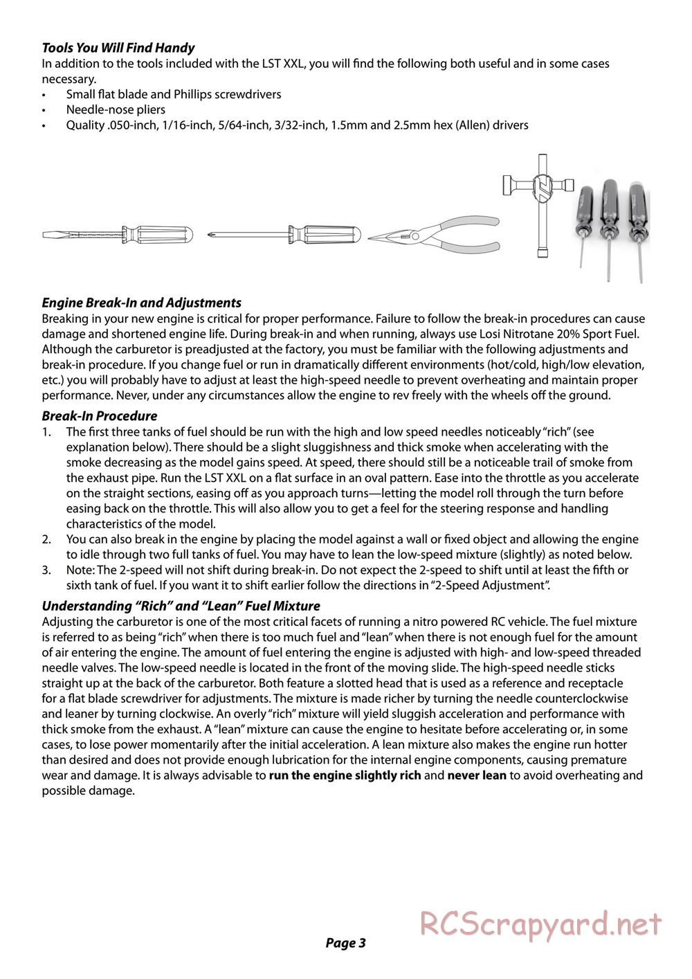 Team Losi - LST XXL - Manual - Page 3