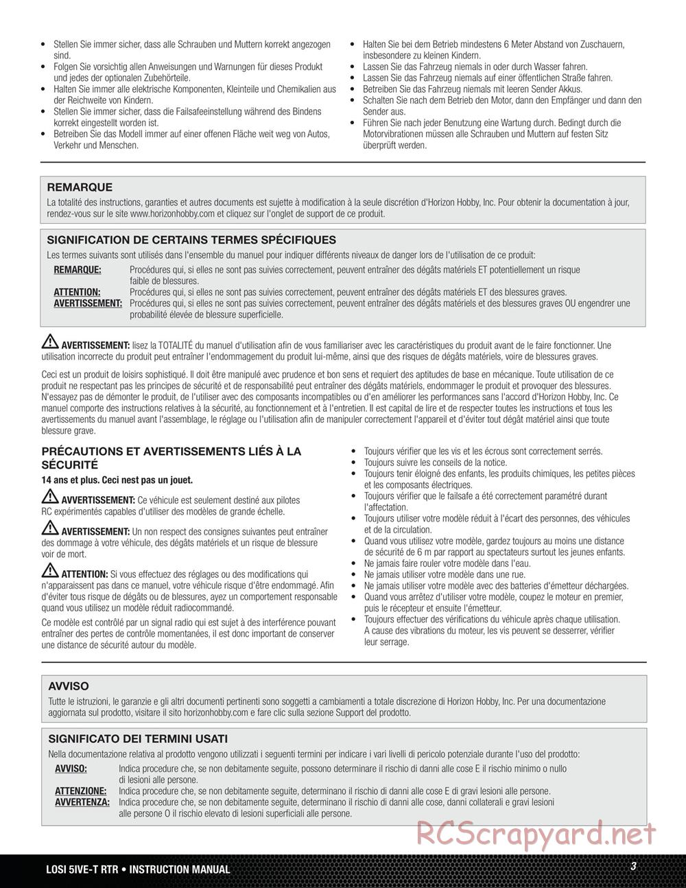 Team Losi - 5ive-T - Manual - Page 3