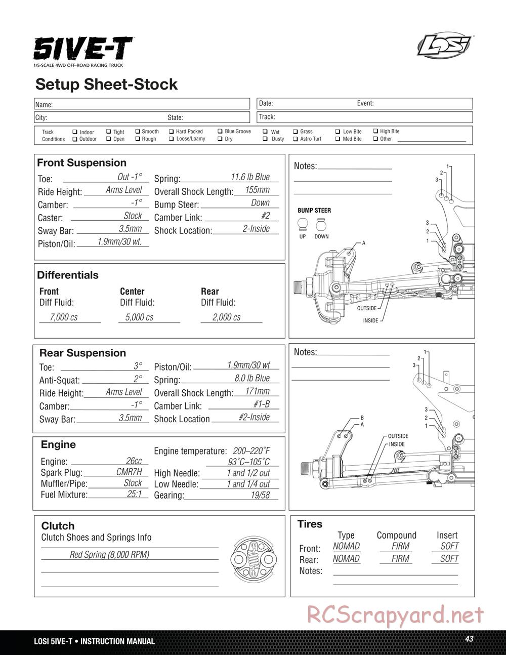 Team Losi - 5ive-T - Manual - Page 43