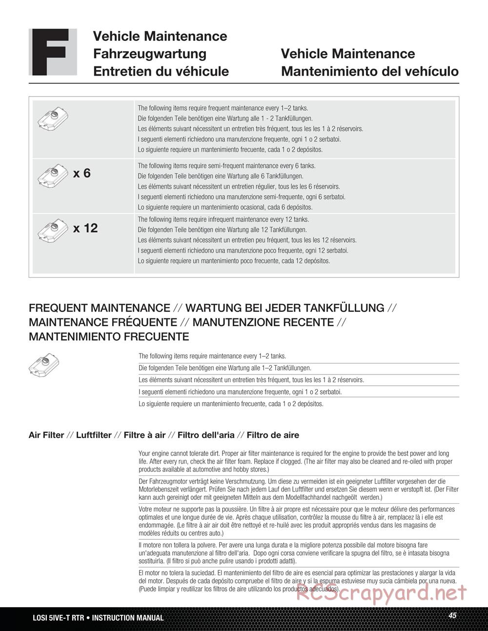 Team Losi - 5ive-T - Manual - Page 45