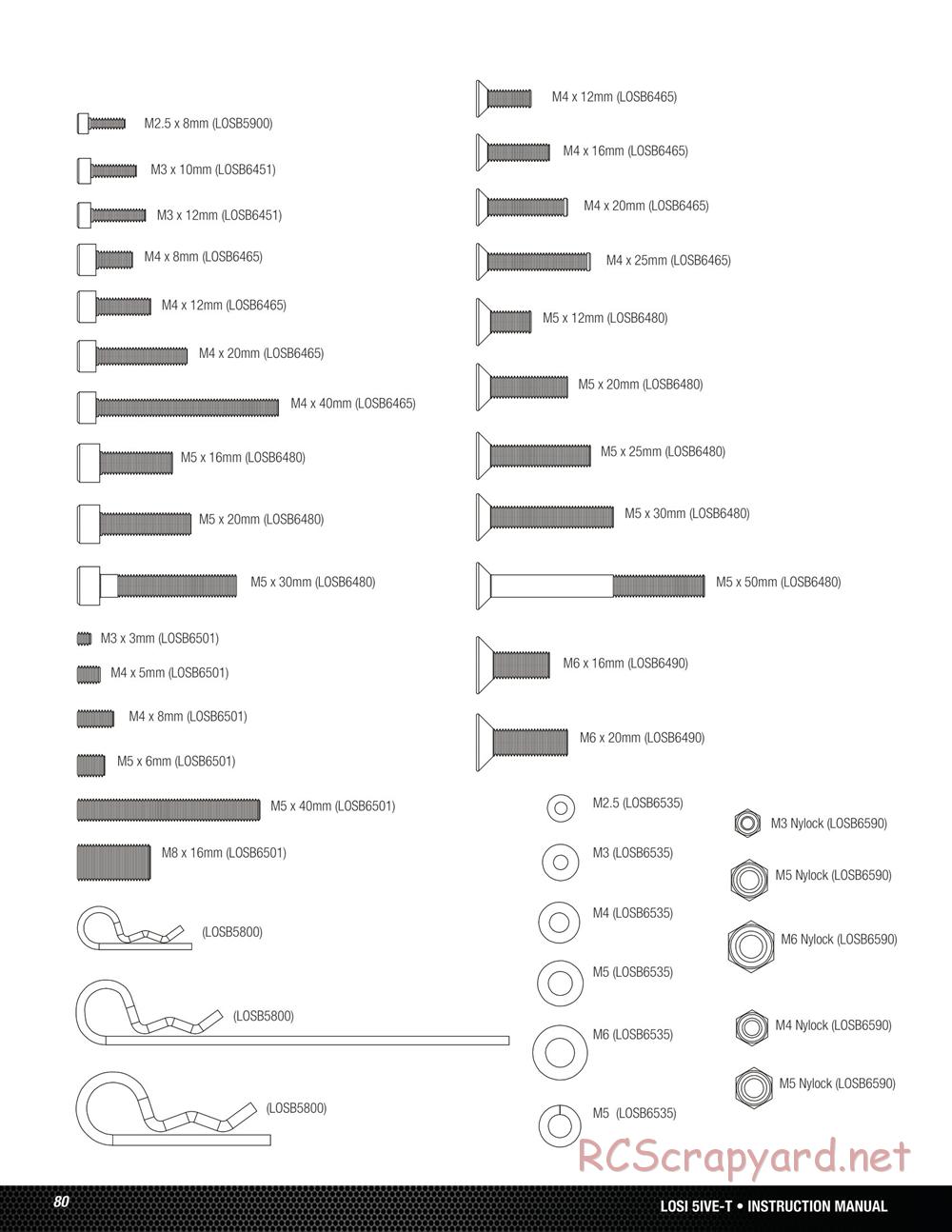 Team Losi - 5ive-T - Manual - Page 80