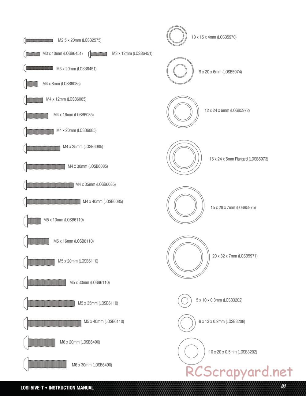 Team Losi - 5ive-T - Manual - Page 81