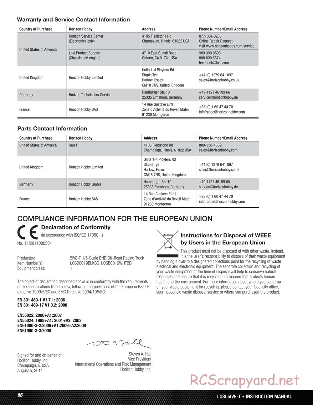 Team Losi - 5ive-T - Manual - Page 86