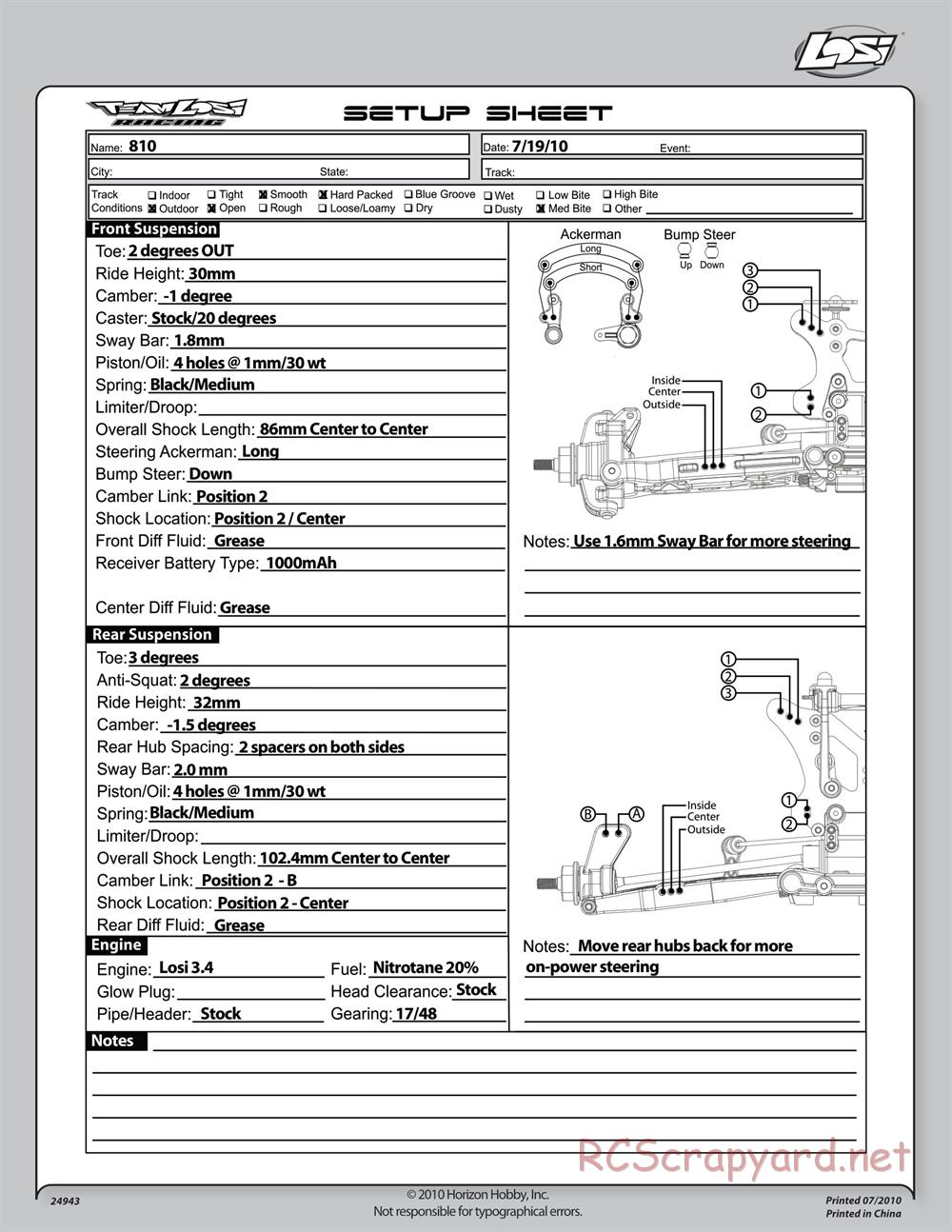 Team Losi - 810 - Manual - Page 20