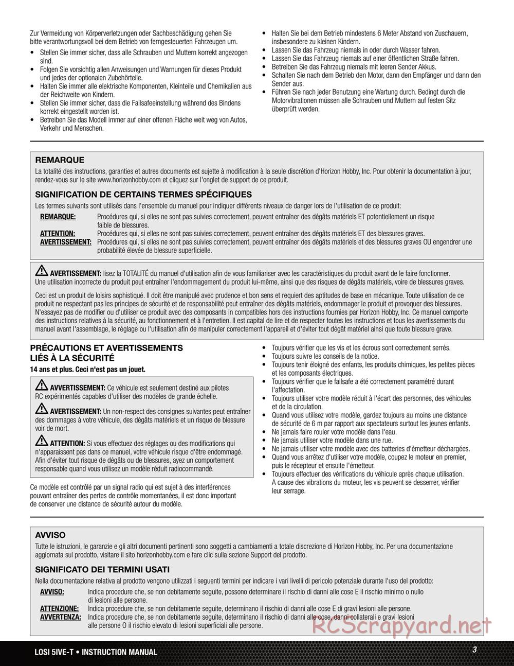 Team Losi - 5ive-T Roller - Manual - Page 3