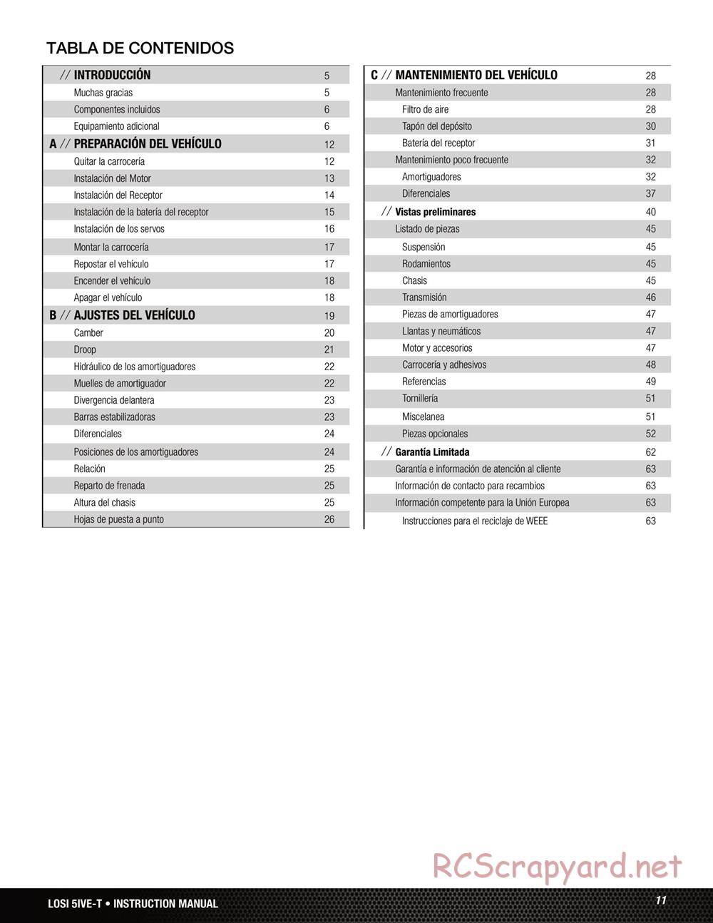 Team Losi - 5ive-T Roller - Manual - Page 11