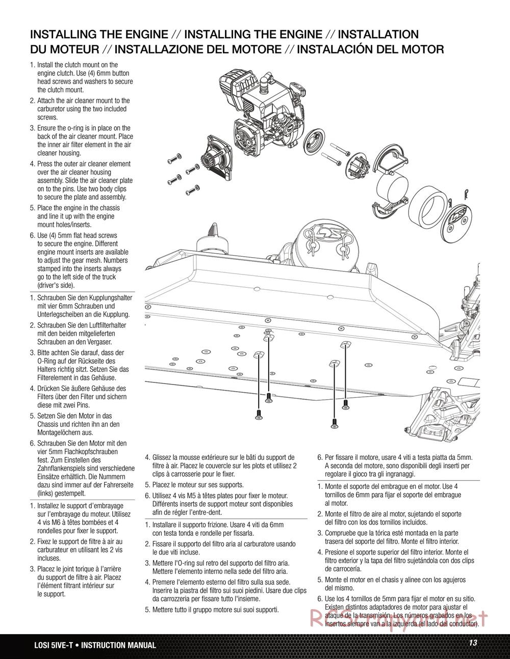 Team Losi - 5ive-T Roller - Manual - Page 13